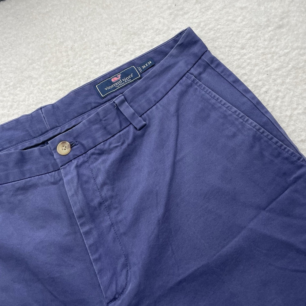 Vineyard Vines Breaker Pants Mens 36x34 Royal Blue Chino Stretch Preppy Golf